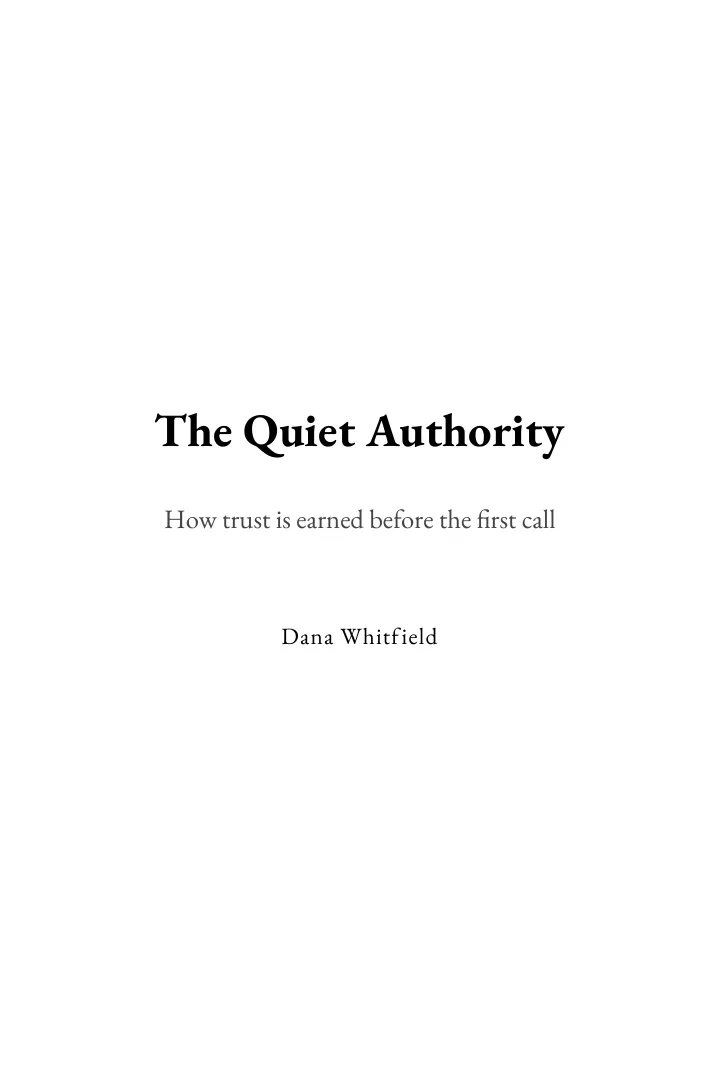 Titelseite des Beispielbuchs The Quiet Authority