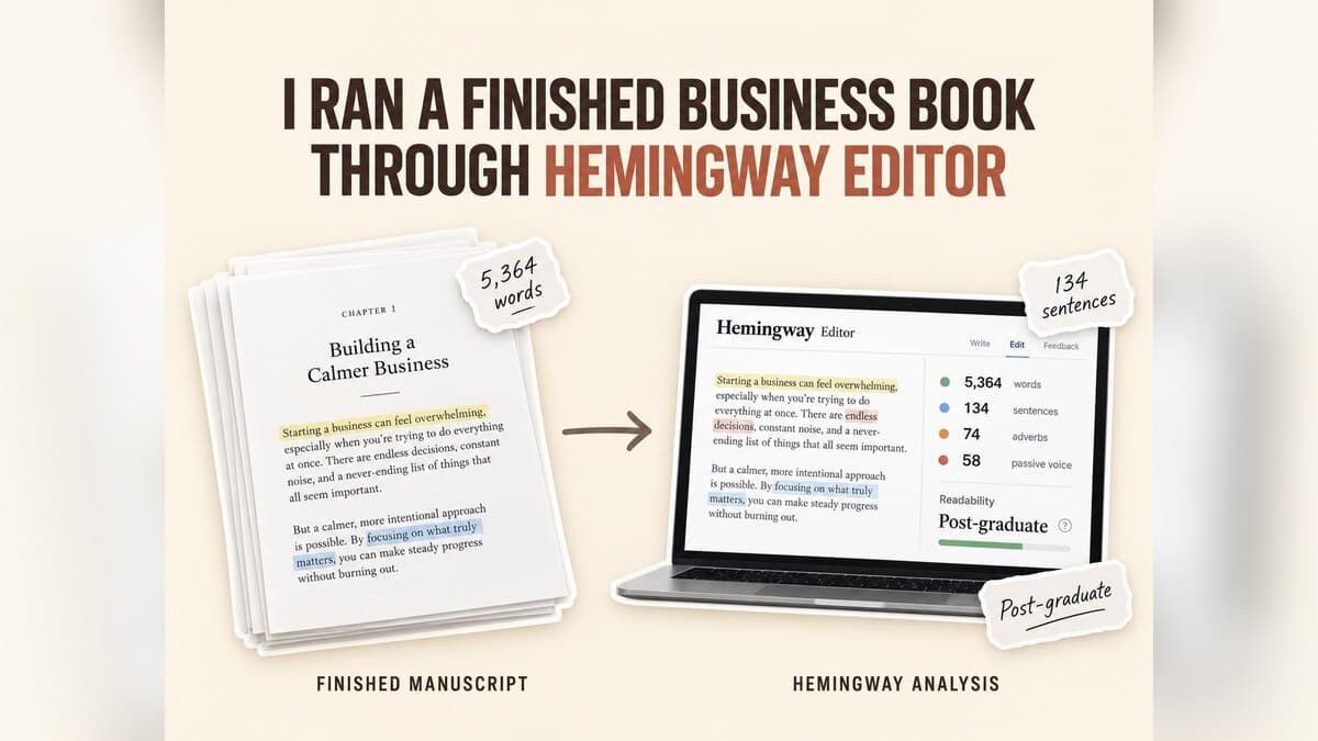 Writing: I Ran a Finished Business Book Through Hemingway Editor