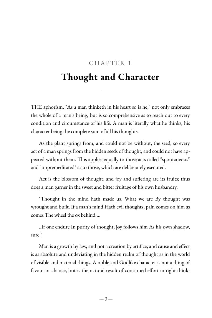 Opening page of chapter 1, Thought and Character