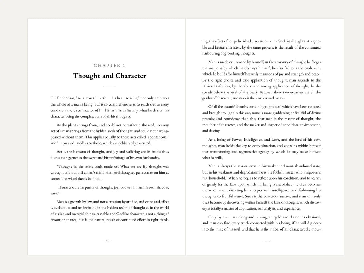 Two typeset pages from chapter 1 of the sample book