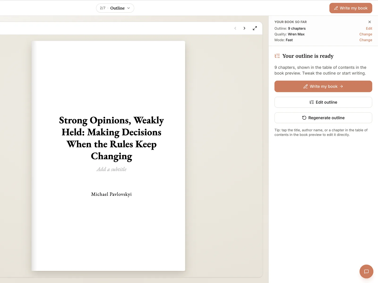 Outline your whole book, and it stays put