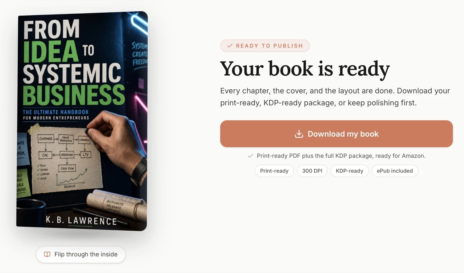 A finished, KDP-ready business book manuscript and cover ready to download from Built&Written