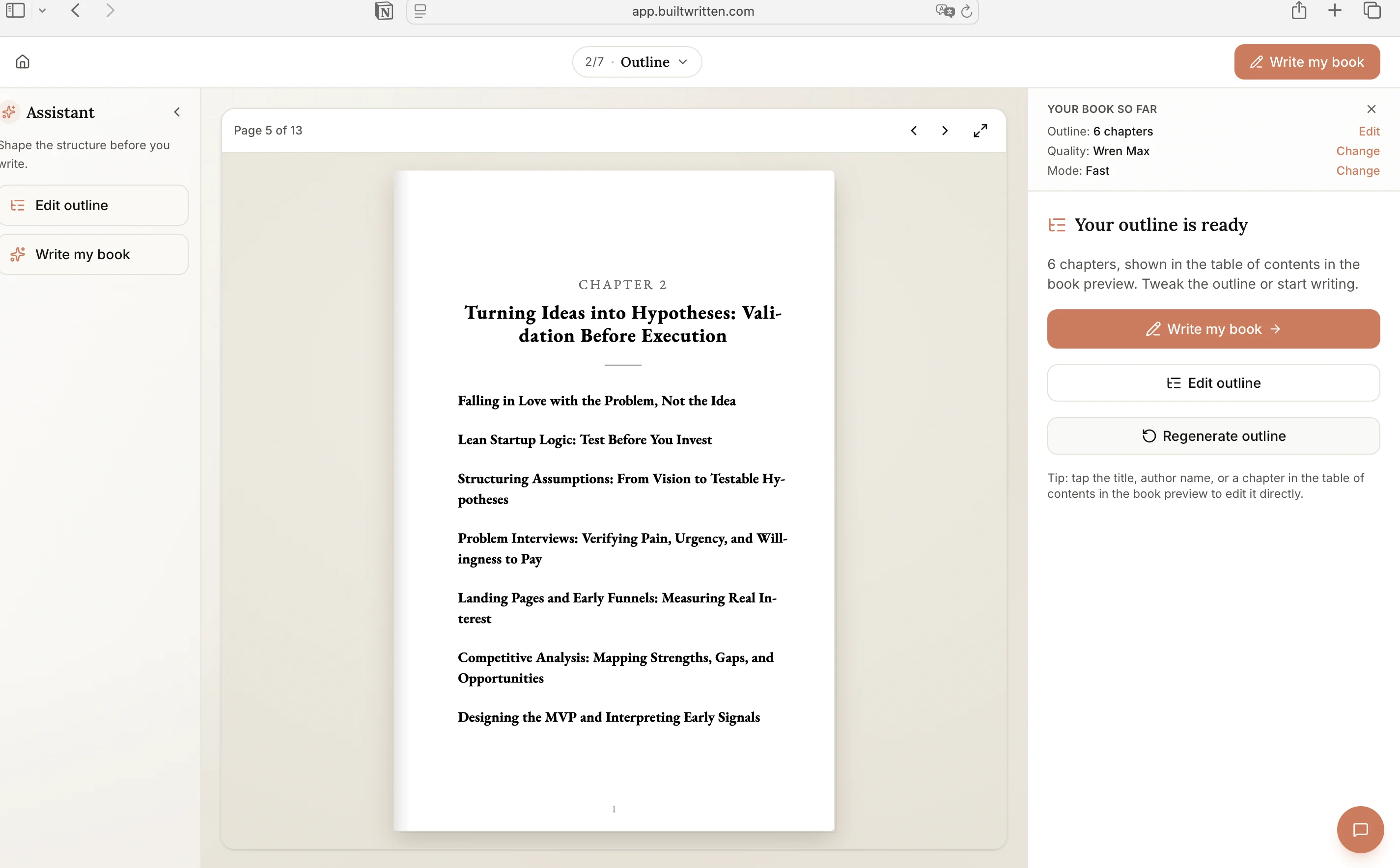Wren in Built&Written keeping pricing decisions next to the manuscript