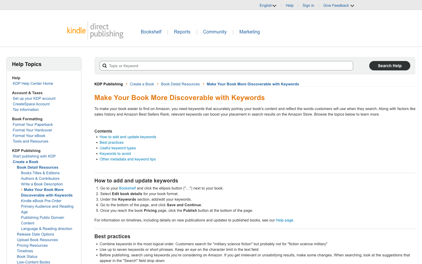 The seven KDP backend keyword fields in the Amazon publishing flow, each with a fifty-character limit, shown filled with reader search phrases