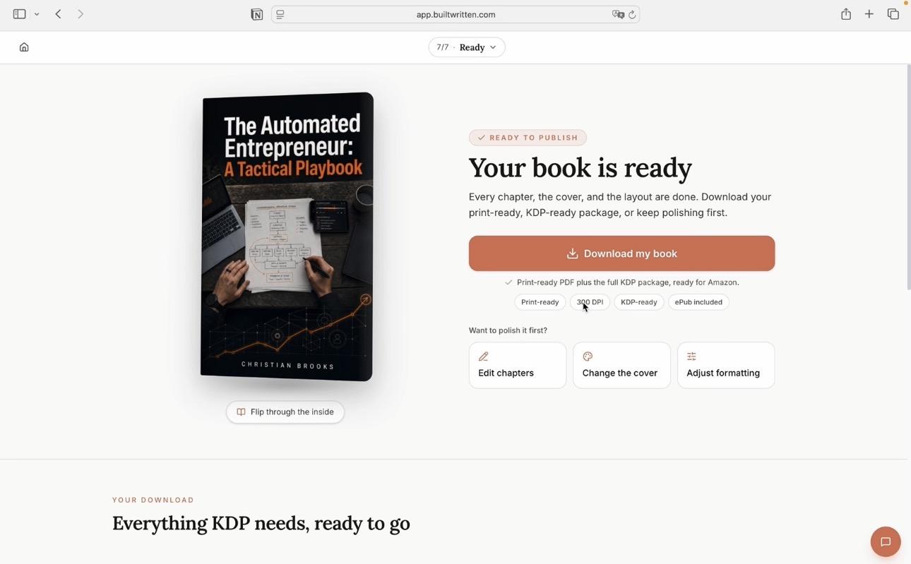 A finished, print-ready, KDP-ready book built in Built&Written from a consultant's LinkedIn material