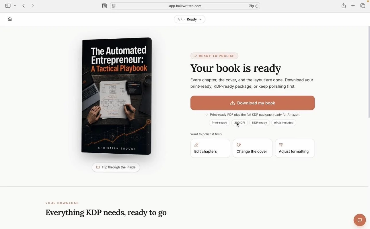 A finished, print-ready, KDP-ready book built in Built&Written from a consultant's LinkedIn material